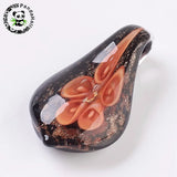 10pcs Flower Drop Glass Lampwork Charms for DIY Jewelry Making