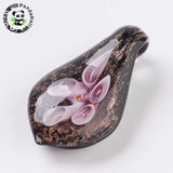 10pcs Flower Drop Glass Lampwork Charms for DIY Jewelry Making