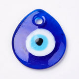 10pcs Evil Eye Lampwork Pendants Teardrop Charms for DIY Jewelry Making