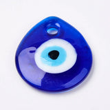 10pcs Evil Eye Lampwork Pendants Teardrop Charms for DIY Jewelry Making
