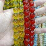 10pcs Lampwork Strawberry Beads 15X12mm DIY Loose Pendant Bead Red