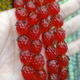 10pcs Lampwork Strawberry Beads 15X12mm DIY Loose Pendant Bead Red