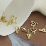 10pcs Heart Earrings Stud Bases for Jewelry Making Diy Settings