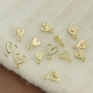 10pcs Heart Earrings Stud Bases for Jewelry Making Diy Settings