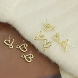 10pcs Heart Earrings Stud Bases for Jewelry Making Diy Settings