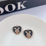10pcs Heart Pendant Base Rabbit Alloy Charms for Jewelry Making DIY