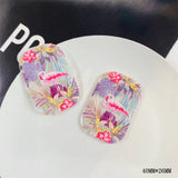 10pcs Heart Pendants Acrylic Flower Leaf Charms Jewelry Making Findings