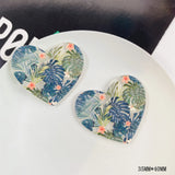 10pcs Heart Pendants Acrylic Flower Leaf Charms Jewelry Making Findings