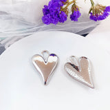 10pcs Love Heart Pendants Silver Charm Necklace Earrings DIY Jewelry Making