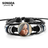 Personalized Leather Bracelet - Custom Name/Message - Couples Series