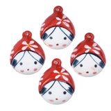 10pcs Porcelain Girl Pendants for DIY Jewelry 53x40x8~11mm