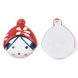 10pcs Porcelain Girl Pendants for DIY Jewelry 53x40x8~11mm