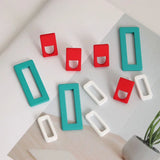 10pcs Red Rectangle Stud Earring Settings for DIY Jewelry Making