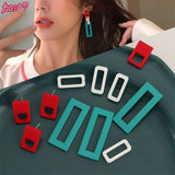 10pcs Red Rectangle Stud Earring Settings for DIY Jewelry Making