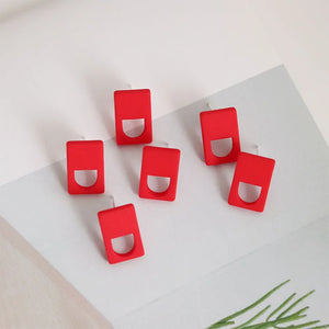 10pcs Red Rectangle Stud Earring Settings for DIY Jewelry Making