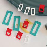 10pcs Red Rectangle Stud Earring Settings for DIY Jewelry Making