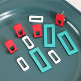 10pcs Red Rectangle Stud Earring Settings for DIY Jewelry Making