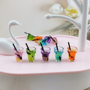 10pcs Resin Fruit Drink Charms Pendant for DIY Jewelry, 3D Lemon Bottle Charm