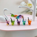 10pcs Resin Fruit Drink Charms Pendant for DIY Jewelry, 3D Lemon Bottle Charm