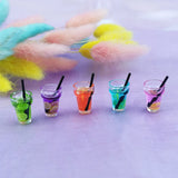 10pcs Resin Fruit Drink Charms Pendant for DIY Jewelry, 3D Lemon Bottle Charm
