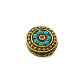 10pcs Retro Tibetan Beads Antique Golden Red Nepal Bead for Jewelry Making