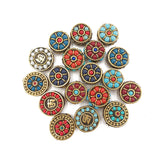 10pcs Retro Tibetan Beads Antique Golden Red Nepal Bead for Jewelry Making