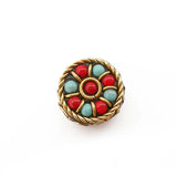 10pcs Retro Tibetan Beads Antique Golden Red Nepal Bead for Jewelry Making