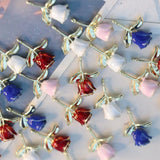 10pcs Rose Flower Pendant Base for DIY Necklace Earrings