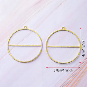 10pcs Round Pendant Charms Golden Hollow Pendants for DIY Jewelry Making
