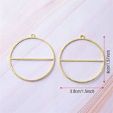 10pcs Round Pendant Charms Golden Hollow Pendants for DIY Jewelry Making