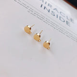 10pcs Silver Earrings Base Stud Earrings Round Setting for Diy Jewelry