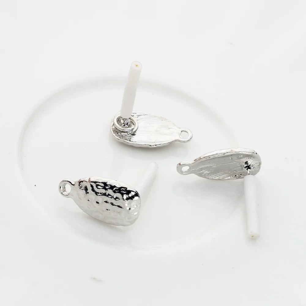 10pcs Earrings Base Stud Golden Silver Earring Settings DIY Jewelry Making