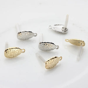 10pcs Earrings Base Stud Golden Silver Earring Settings DIY Jewelry Making