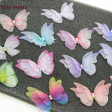 10pcs Organza Butterfly w/ Rhinestone Hair Jewelry Accessory