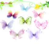10pcs Organza Butterfly w/ Rhinestone Hair Jewelry Accessory