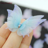 10pcs Organza Butterfly w/ Rhinestone Hair Jewelry Accessory