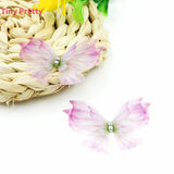 10pcs Organza Butterfly w/ Rhinestone Hair Jewelry Accessory