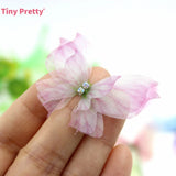 10pcs Organza Butterfly w/ Rhinestone Hair Jewelry Accessory