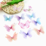10pcs Organza Butterfly w/ Rhinestone Hair Jewelry Accessory