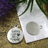 10pcs Happy School Stainless Steel Charms Pendant DIY Jewelry Findings