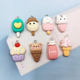 10pcs Heart Animal Bear Ice Cream Charms Pendant For Earring Jewlery Making