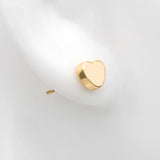 10pcs Heart Ear Posts 5mm, Real Plated Brass, Geometric Earring Studs