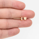 10pcs Heart Ear Posts 5mm, Real Plated Brass, Geometric Earring Studs