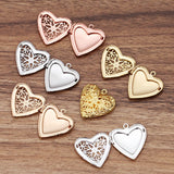 10pcs Heart Filigree Oil Aromatherapy Diffuser Pendant Charms