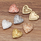 10pcs Heart Filigree Oil Aromatherapy Diffuser Pendant Charms