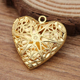 10pcs Heart Filigree Oil Aromatherapy Diffuser Pendant Charms