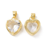 10pcs Heart Glass Charms Pendants for DIY Jewelry Making Necklace Accessories