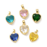 10pcs Heart Glass Charms Pendants for DIY Jewelry Making Necklace Accessories