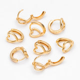 10 Heart Hoop Earrings, 18K Plated Brass Hooks