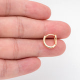 10 Heart Hoop Earrings, 18K Plated Brass Hooks